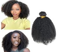 TNICE Afro kinkys Curly Bundles Human Hair Extensions 12 Inch Natural Color | Afro Kinky Curly Human Hair Bundles Weave Hair Extensions Bundles 100% Unprocessed Virgin for Black Women Curly Natural Color