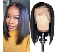TNICE Bob Wig Human Hair Straight Wig 13x4 Lace Front 12 inch Natural Color | Bob Wigs Human Hair Straight Short Bob Wig 13x4 Lace Front Brazilian Virgin Hair for Black Women Natural Black 180% Density