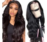 TNICE Body Wave human hair Curly Wigs 13x4 Lace Front 26 inch Natural Color