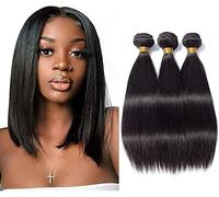 TNICE Brazilian Straight Hair Human Hair 3 Bundles （10" 10" 10"，210g）100% Unprocessed Virgin Brazilian Straight Human Hair Extensions 3 Bundles Natural Black Color