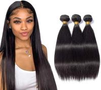 TNICE Human Hair Bundles Brazilian Straight Hair (20 22 24 Inch, 210g) 100% Unprocessed Virgin Weave Hair Human 3 Bundles for Women Hair Extensions Natural Black Color
