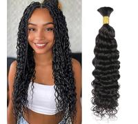 TNICE Water Wave Bulk Human Hair for Braiding 1 Bundles 50g 24 Inch 100% Unprocessed Brazilian Virgin Human Hair Boho Braids Hair Human Braiding Hair No Weft Natural Color