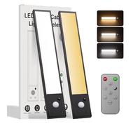 Tnight 20cm Luz LED Armario con Sensor de Movimiento,1200mAh Armario Luces Pilas Adhesiva Recargable Con Control Remoto,Lampara sin Cables Bajo Mueble Interior Armarios