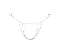 TNKBREEZE 2 correas de hombro con diamantes de imitación, cadena de cristal, cadenas de brazo, con borlas multicapa, para mujeres, fiestas de noche y bodas, eventos, accesorios de vestir, 35cm