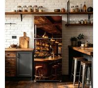 TNKBREEZE 2 pegatinas de vinilo para puerta de bar, autoadhesivas, para frigorífico, tema de bar, extraíble, impermeable, para puerta de cocina, hogar, oficina, salón, decoración, 200 x 83 cm, 78,7 x