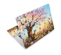TNKBREEZE 3 pegatinas para la piel del ordenador portátil 3D flores árbol PVC pegatinas para ordenador portátil cabe para portátil de 15 15,6 pulgadas, resistente al agua, magia, naturaleza, arte para