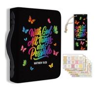 TNKBREEZE Funda para Biblia de piel sintética, diseño de ramo de flores, 8 × 11,2 × 2,3 pulgadas, bolsa de transporte para mujeres, hombres, cristianos, adecuado para biblias, cuadernos accesorios