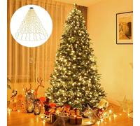 TNMOO 400LED Luces Arbol Navidad con Anillo, 2m x 16 Cadena de Luces con 8 Modos, IP65 Impermeable Luz Navidad Arbol Exterior Interior para Decoración, Temporizador, Blanco Cálido