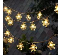TNMOO Luces de Navidad Copo de Nieve, 6M 40LED Luces de Hadas Copo de Nieve 8 Modos Luz Navidad con Pilas, Cadena de Luces para Decoración Interior Exterior Bodas Fiesta Patio Jardín Bar