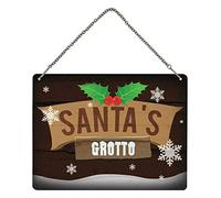 TNND - Cartel de estaño con texto en inglés "Santa Grotto" (20,3 x 30,5 cm)