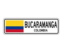 TNND New Bucaramanga Colombia - Señal de calle de la bandera de Colombia para ciudad, campo, calle, 4 x 16 pulgadas
