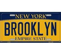 TNND Placa de matrícula de Brooklyn con fondo de Nueva York, 15,2 x 30,5 cm