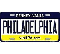 TNND Placa de matrícula de Metal de Philadelphia Pennsylvania State Background de 6 x 12 Pulgadas