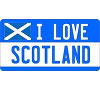 TNND Placa de metal con texto en inglés "I Love Scotland", 15 x 30 cm