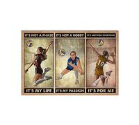 TNND Póster horizontal de Volleyball It'S Not A Phase para decoración de pared, póster de metal, 20,3 x 30,5 cm