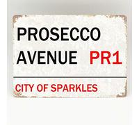 TNND Prosecco Avenue Street Sign Gift Metal Vintage Door Retro Placa de pared Metal Sign 20 x 30 cm