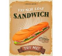 TNND Sandwiches American Diner Vintage Metal Sign Placa Retro Cafe Bar Fast Food Tin Sign 20 x 30 cm