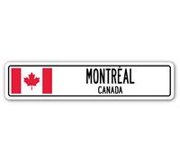 TNND Señal de Calle Montreal Canadá, Bandera de Canadá, Ciudad, Campo, Calle, de Pared, de 10 x 40 cm