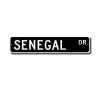TNND Senegal Gift Signo Senegal Recuerdo Senegal Senegal Momento Vacacional Senegal Visitante Street Sign 4 x 16 Pulgadas