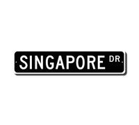 TNND Singapur - Señal de Singapur para Regalo de Singapur, Recuerdo de Singapur Nativo, Singapur, Momento de Calle, 10 x 40 cm