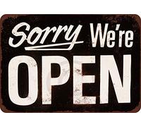 TNND Sorry We'Re Open Vintage Reproducción Metal Sign 20,3 x 30,5 cm