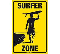 TNND Surfer Zone Guy Surfboard Metal Surf Beach Man Cave cartel de arte para pared 20,3 x 30,5 cm