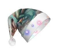 Tnnutp Sombrero de Papá Noel luminoso LED Sirena de cuento de hadas - Decoración favorita para fiestas de Navidad