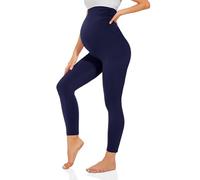 TNNZEET Leggings de maternidad de cintura alta para mujer, pantalones de maternidad, leggings largos para yoga, azul marino, S