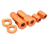 TNOE7 Tapa de válvula CNC for motocross, tuercas seguridad for llanta moto cross, pernos espaciadores compatibles con YZ250F, YZ450F, WR250R, WR450R, WR250F, WR450F, pieza (naranja) .A3T