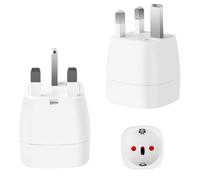 TNOMSNO 2 Piezas Adaptador Enchufe UK, con Dispositivo de Protección de Seguridad Adaptador Enchufe Irlanda, Adaptador UK para Irlanda, Maldivas, Singapur y Hong Kong (Tipo G)