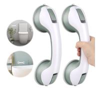 TNOMSNO 2 Piezas Agarraderas Baño para Mayores, Agarraderas de Baño con Ventosa Asidero de Baño Con Ventosa, No Es Necesario Taladrar, Agarradera de Baño para Ancianos, Discapacitados