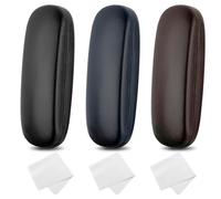 TNOMSNO 3PCS Étuis à Lunettes Rigides, étuis à lunettes de couleur unie Etui Lunettes pour Femmes avec 3 Chiffon de Nettoyage, Etui Lunettes Rigide pour Lunettes de Myopie, Lunettes de Soleil