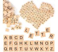TNOMSNO Azulejos de Letras de Madera y Rompecabezas, 300 Piezas A a la Z para Aprender, Manualidades, Juegos y Ortografía