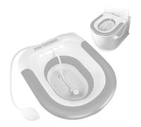 TNOMSNO Bidet para WC, Bidet con Descarga, Bidet Portatil para WC, Bañera de Asiento Plegable, Baño de Asiento para Hemorroides, Cuidado Posparto y Mujees Embarazadas (gris)