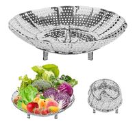 TNOMSNO Cesta de Vapor Plegable de Acero Inoxidable, Inserto de Vapor Ajustable de Vapor Vaporera Extensible para Olla, Inserto de Vapor para Cacerolas para Cocinar Pescado y Fisch Zum Kochen