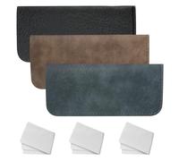 TNOMSNO Funda Gafas Blanda, 3 Piezas Estuche de Cuero para Anteojos Estuche Gafas Piel PU con 3 paños de Limpieza para Gafas, Funda Gafas Blanda para Hombres y Mujeres