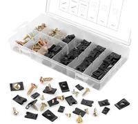TNOMSNO Grapas Coche, 170 Piezas Juegos de Tuercas de Clip Tornillo, Tornillos Automotrices y Clips de Tuerca en U para Autos, Tuercas Grapas Clips en U para Guardabarros Parachoques de Coche