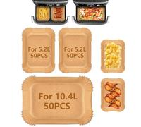 TNOMSNO Papel para Freidor de Aire para Flex Drawer Dual Zone AF500EU (100PCS 5.2L+ 50PCS 10.4L)