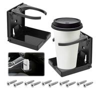 TNOMSNO Portavasos para Coche, 2 Piezas Portavasos Coche Ajustable Universal, Soportes Plegables para Café Bebidas, Recipientes Bebidas con Tornillos, Portavasos Botellas Coches para Camiones Casas