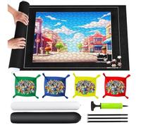 TNOMSNO Tapete Puzzle 2000 Piezas, Alfombra Puzzle 2000 1500 1000 Pezzi, Portátil Fieltro Estera de Rompecabezas,120x80cm, Tapiz Puzzle Enrollable, Negro