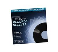 TNP - 100 fundas de plástico transparente para discos de vinilo de 3 mil, fundas protectoras de vinilo de 12.75 x 12.75 pulgadas para LP individuales y dobles, fundas exteriores de vinilo para discos
