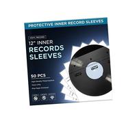 TNP - 50 fundas interiores de vinilo para álbum - Fundas interiores gruesas de 3 capas para discos de vinilo de 12 pulgadas para colección de almacenamiento LP - Funda protectora, sin ácidos