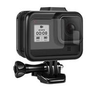 TNP Bumper Case for Hero 8 Black Action Camera Protector Housing with Universal Cold Shoe Mount for Hot Shoe Adapter Accessories Protective Magnetic Lock Open Side for Charging (Black)