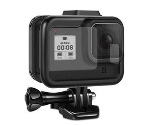 TNP Bumper Case for Hero 8 Black Action Camera Protector Housing with Universal Cold Shoe Mount for Hot Shoe Adapter Accessories Protective Magnetic Lock Open Side for Charging (Black)