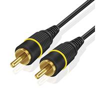 TNP Cable coaxial Digital RCA Macho a RCA Macho para Subwoofer S/PDIF, Cable Compuesto de Video con Conectores chapados en Oro para Reproductor de DVD, CD, SA-CD, D-VHS y A/V (35 pies / 10M)