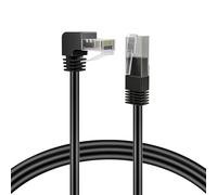 TNP Cable de Red Ethernet LAN Cat 6 (1,8 m) con Conector RJ45 (10 Gigabit, 500 MHz) Latiguillo de Ángulo Recto de 90 Grados Compatible con PS4, Fire-Stick, Xbox One, Smart TV, Juegos y Ordenadores