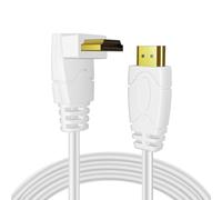 TNP Cable HDMI 4K Ángulo Recto 270 Grados (1,8 m) - Cable HDMI de Alta Velocidad Blanco 18 Gbps 4K 60Hz HDR 2K 2160p 1080p 1440p 3D ARC/eARC Ethernet para Videojuegos Xbox One X PS4 Pro &