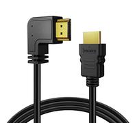 TNP Cable HDMI en ángulo izquierdo de 90 grados horizontal acodado - 2 metros, Conector HDMI Ultra HD de alta velocidad, Cable HDMI 2.0 acodado para UHD, 4K, ARC, Ethernet, Xbox One X/S, y Apple TV,