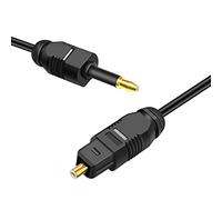 TNP Cable ptico de audio digital 2,0 m S/PDIF cable de fibra ptica Toslink para TV, barra de sonido, home theater, altavoces, PS4, Xbox, con conectores dorados macho a macho