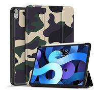 TNP Funda Compatible con iPad Air 4th 10,9 Pulgadas 2020 (A2324 A2072 A2316 A2325), Carcasa Protectora Delgada con Función de Soporte y Auto-Sueño, Estuche Antigolpes para Tabletas (Camuflje Marrón)